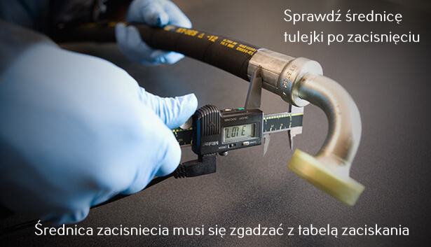 Jak sprawdzić poprawność zakucia przewodu hydraulicznego
